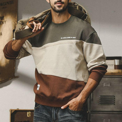 Loose Color Collision Long-sleeved Sweatshirt A0624