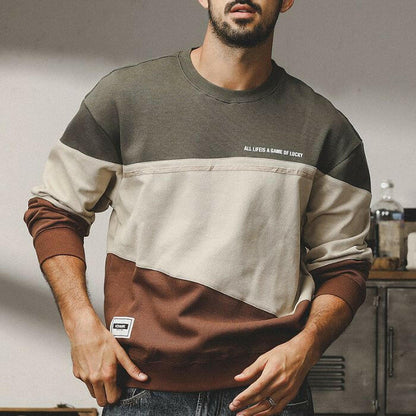 Loose Color Collision Long-sleeved Sweatshirt A0624